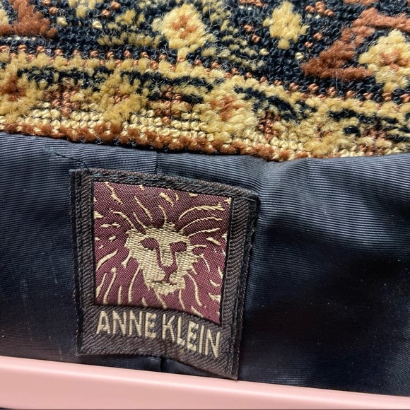 Rare Vintage 70s Anne Klein Tapestry tribal Pattern Blazer Jacket With Pockets 6 - Picture 2 of 14